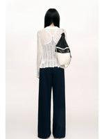 Ruffle Waist Straight Leg Sweatpants