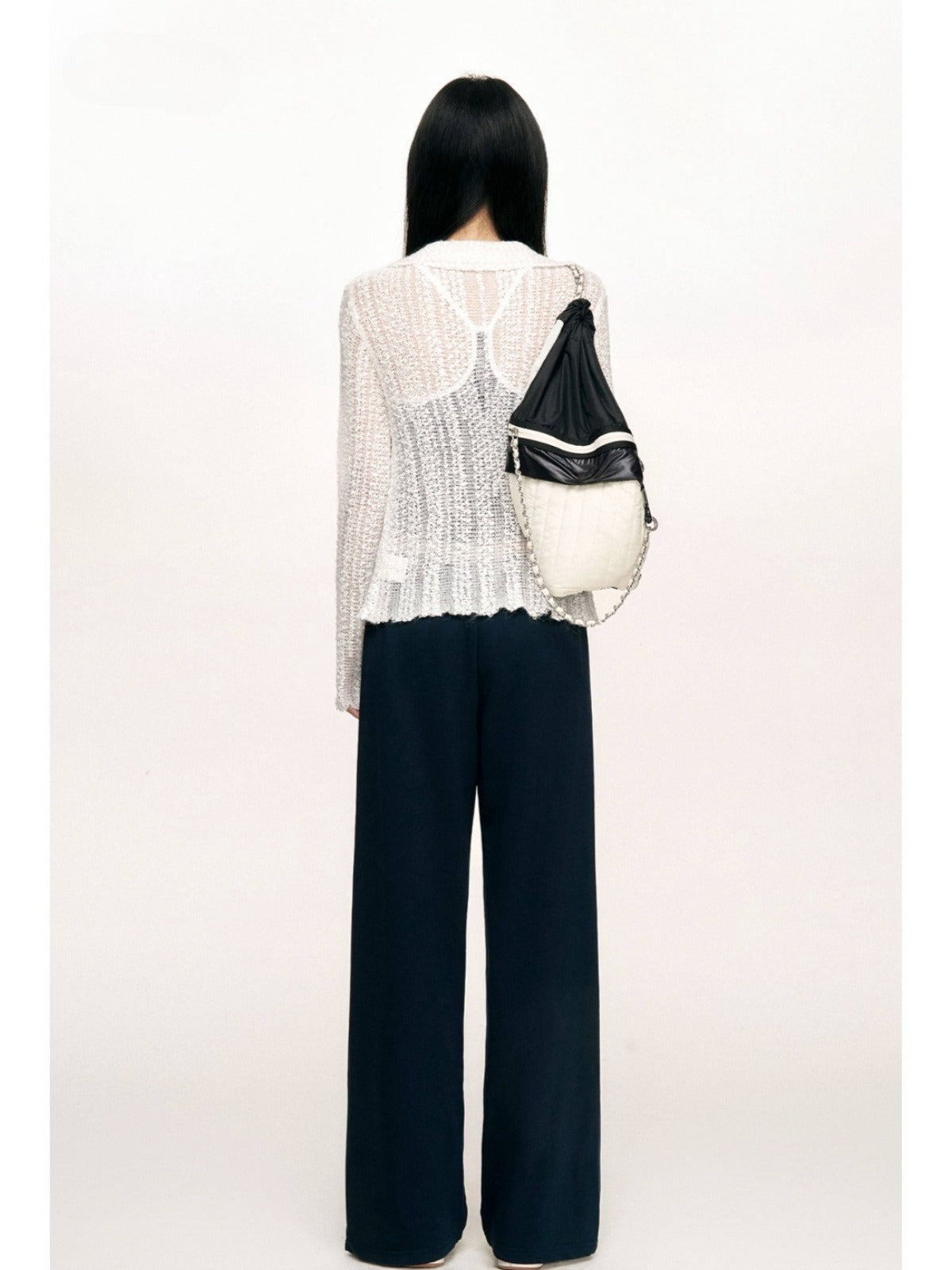 Ruffle Waist Straight Leg Sweatpants