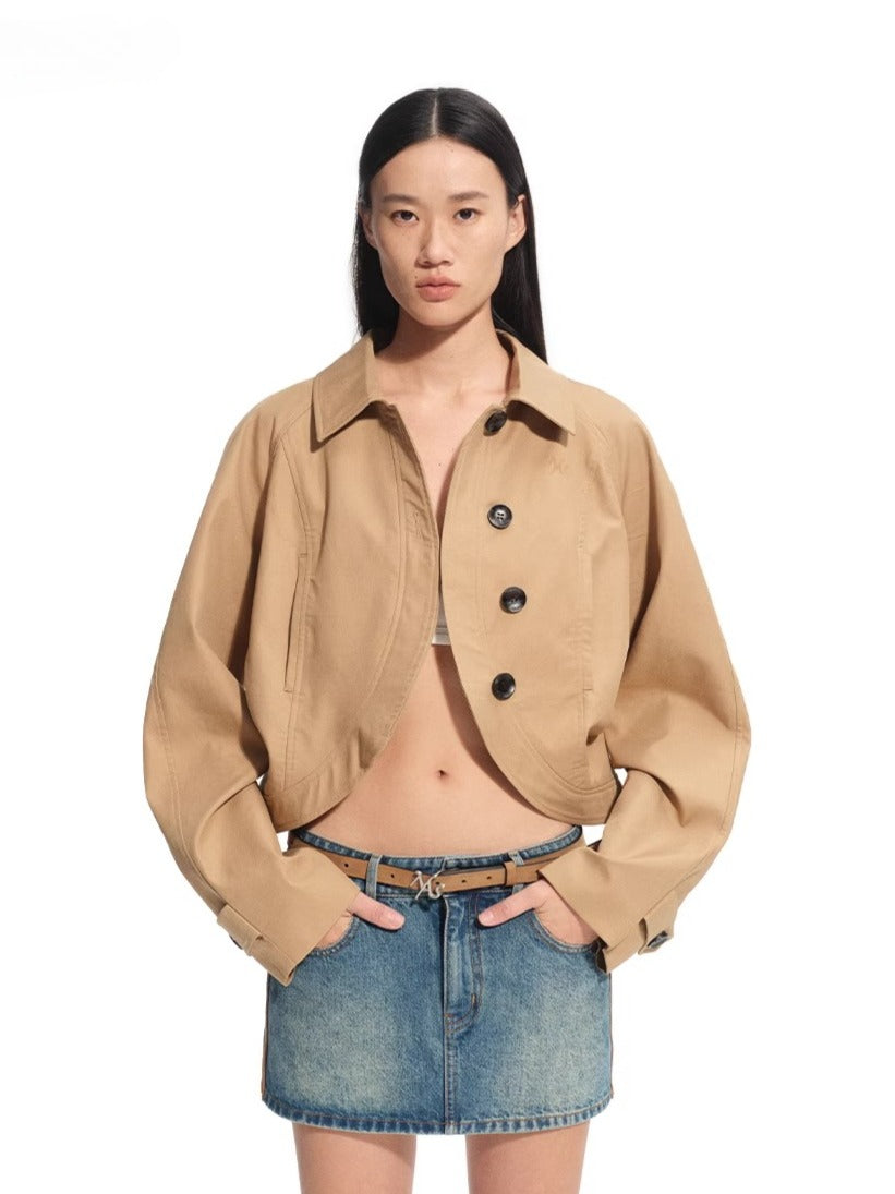 Black &amp; Brown Lyocell-Cotton Moto Jacket