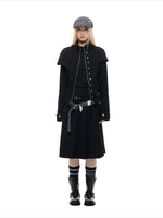 Double Zip Stand Collar Cropped Jacket