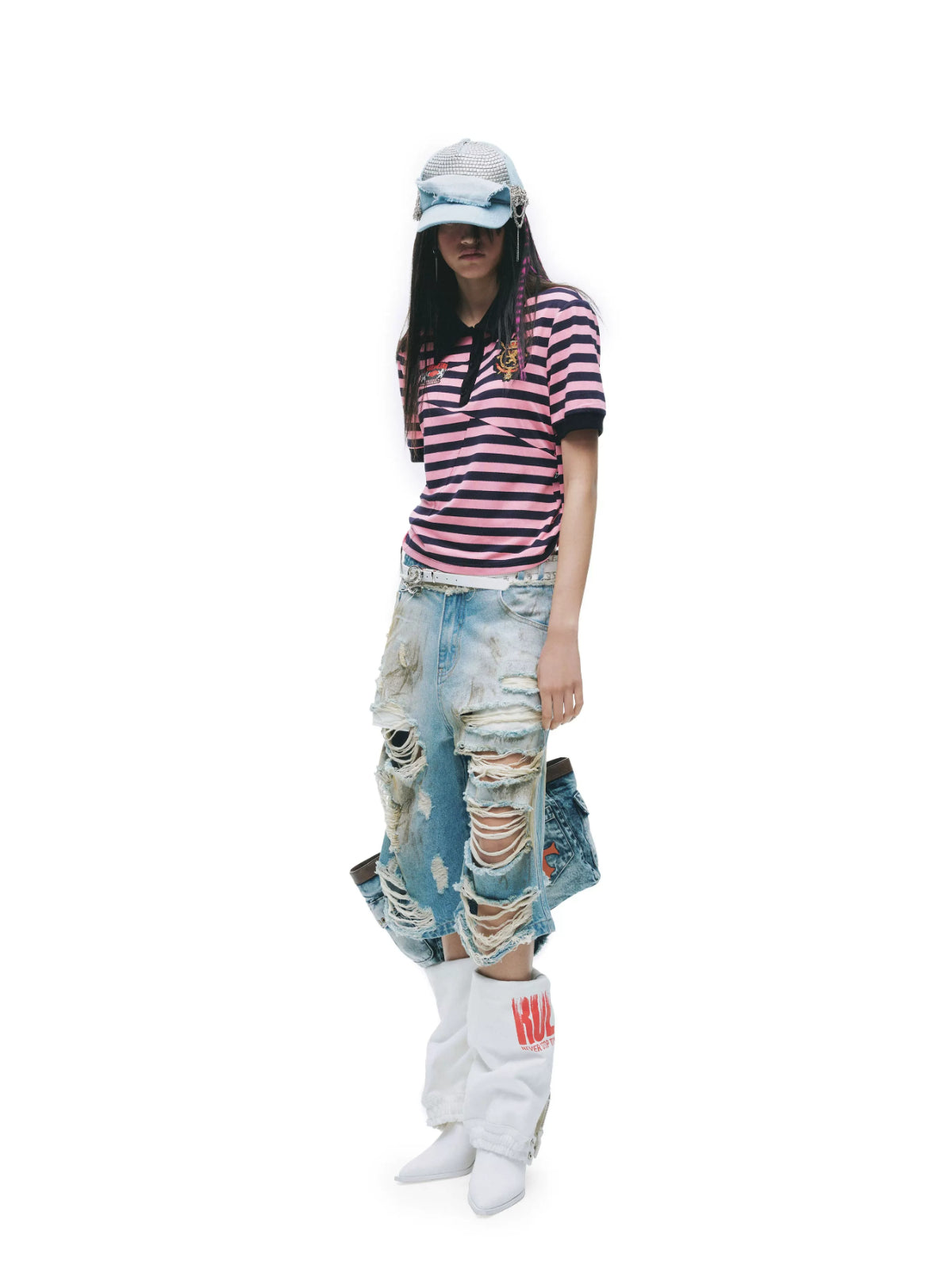 Grunge Distressed Bermuda Shorts