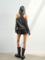 Off-Shoulder Hooded Tee