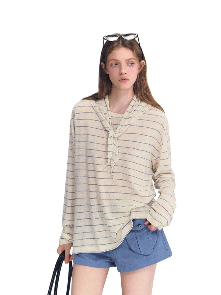 Rhinestone Stripe Long Sleeve Top