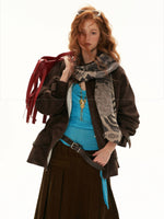 Layered Cross Tie Long Sleeve Top