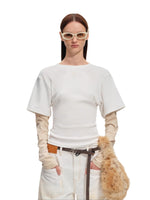 White Layered Long Sleeve Tee