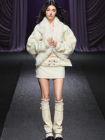 Wool Belted A-Line Skirt
