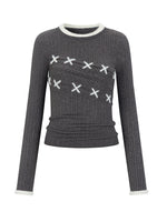Textured Fur-Stitch Knit Sweater