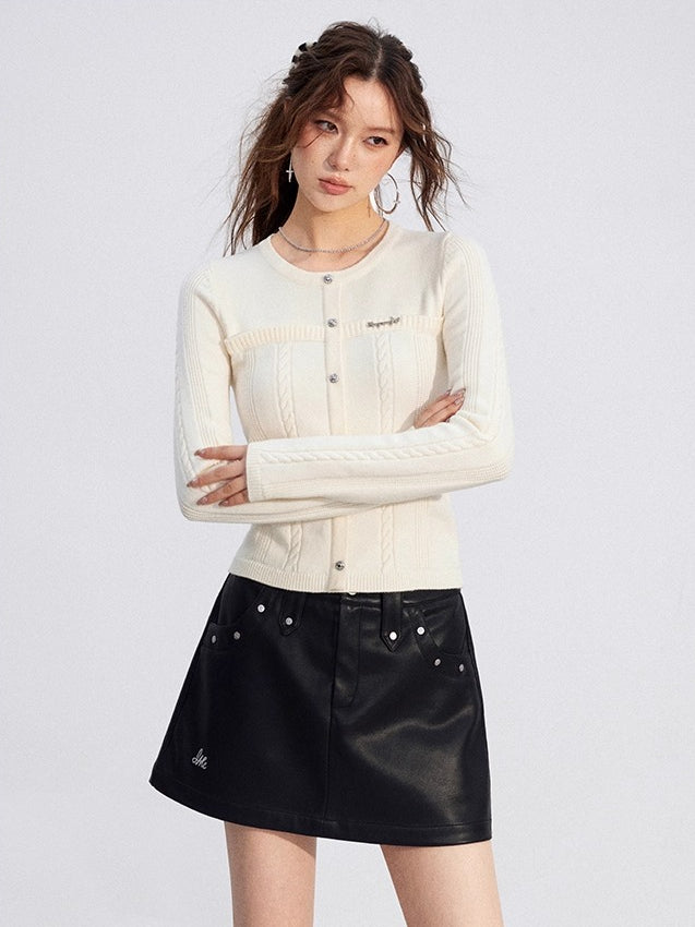 Cable Knit Layered Top