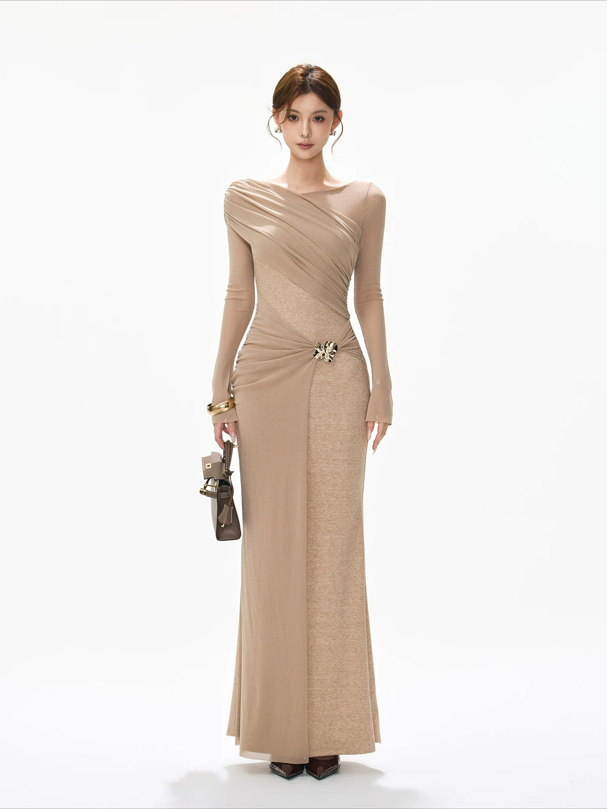 Asymmetric Mesh Knot Mermaid Dress