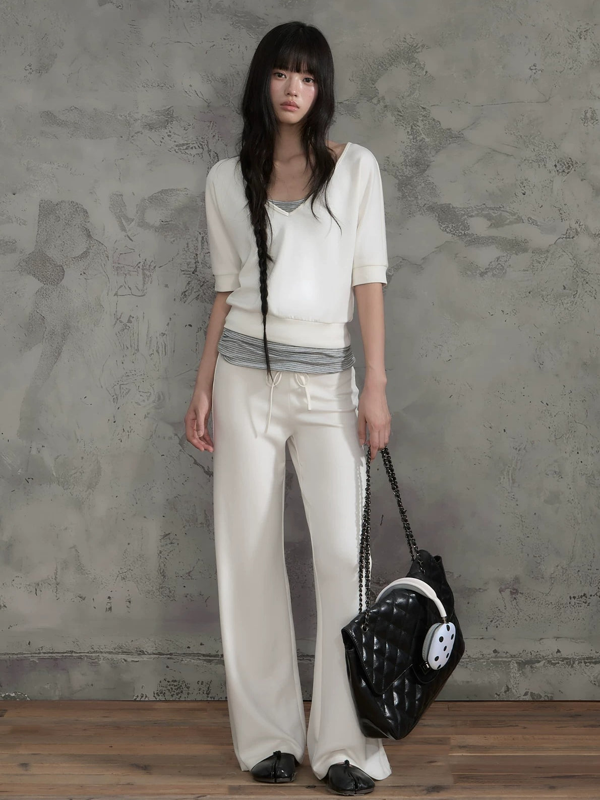 Striped Two Piece Top Set