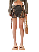 Ancient Myth Woven Utility Denim Skirt