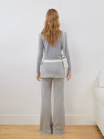 Silk Wool Wrap V-Neck Knit Top
