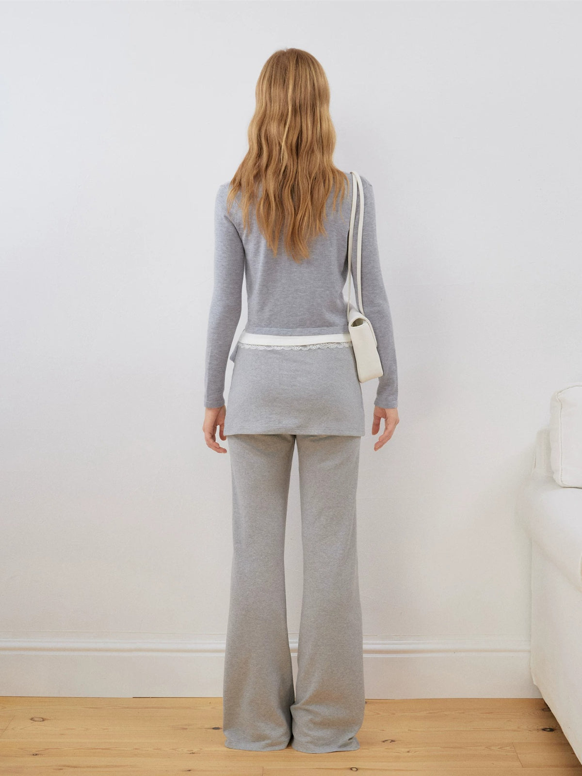 Silk Wool Wrap V-Neck Knit Top