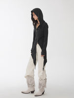 Rhinestone Studded Deconstructed Hoodie Dress