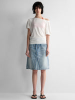 One-Shoulder Pleated Waist T-shirt