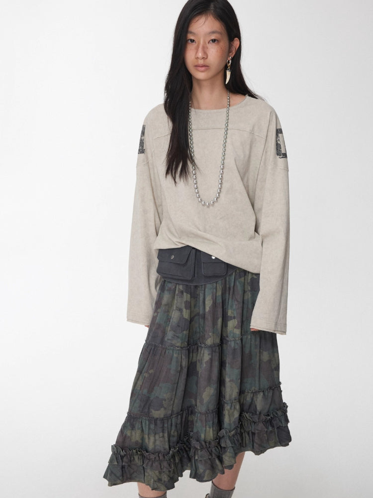 Football Rhinestone Long Sleeve Tee