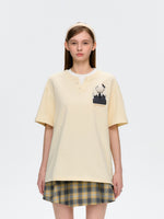 Pocket Doll Fake Two-piece Cotton T-shirt