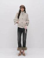 Vintage Mandarin-Collar Cardigan