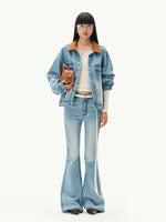Contrast Suede Denim Jacket