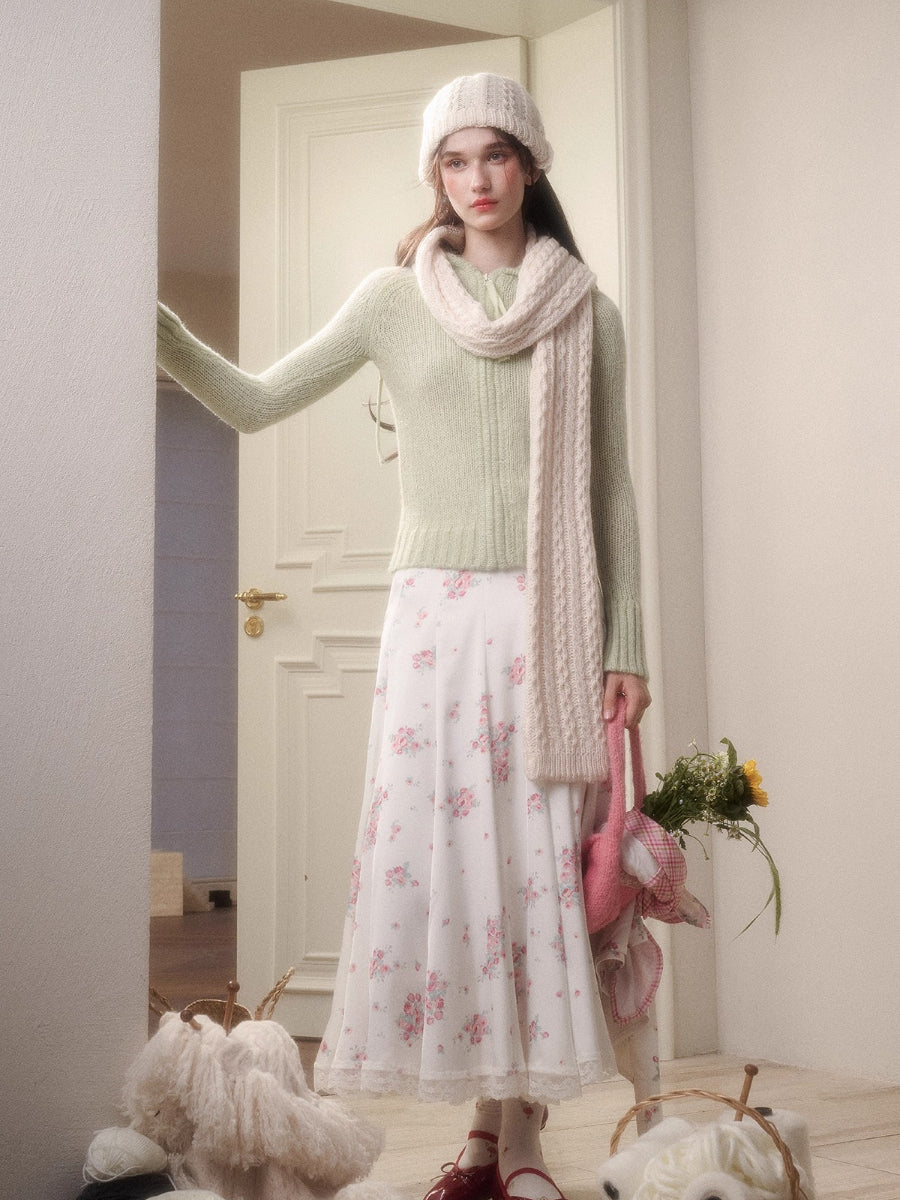 Cosagach Satin Glow Midi Skirt