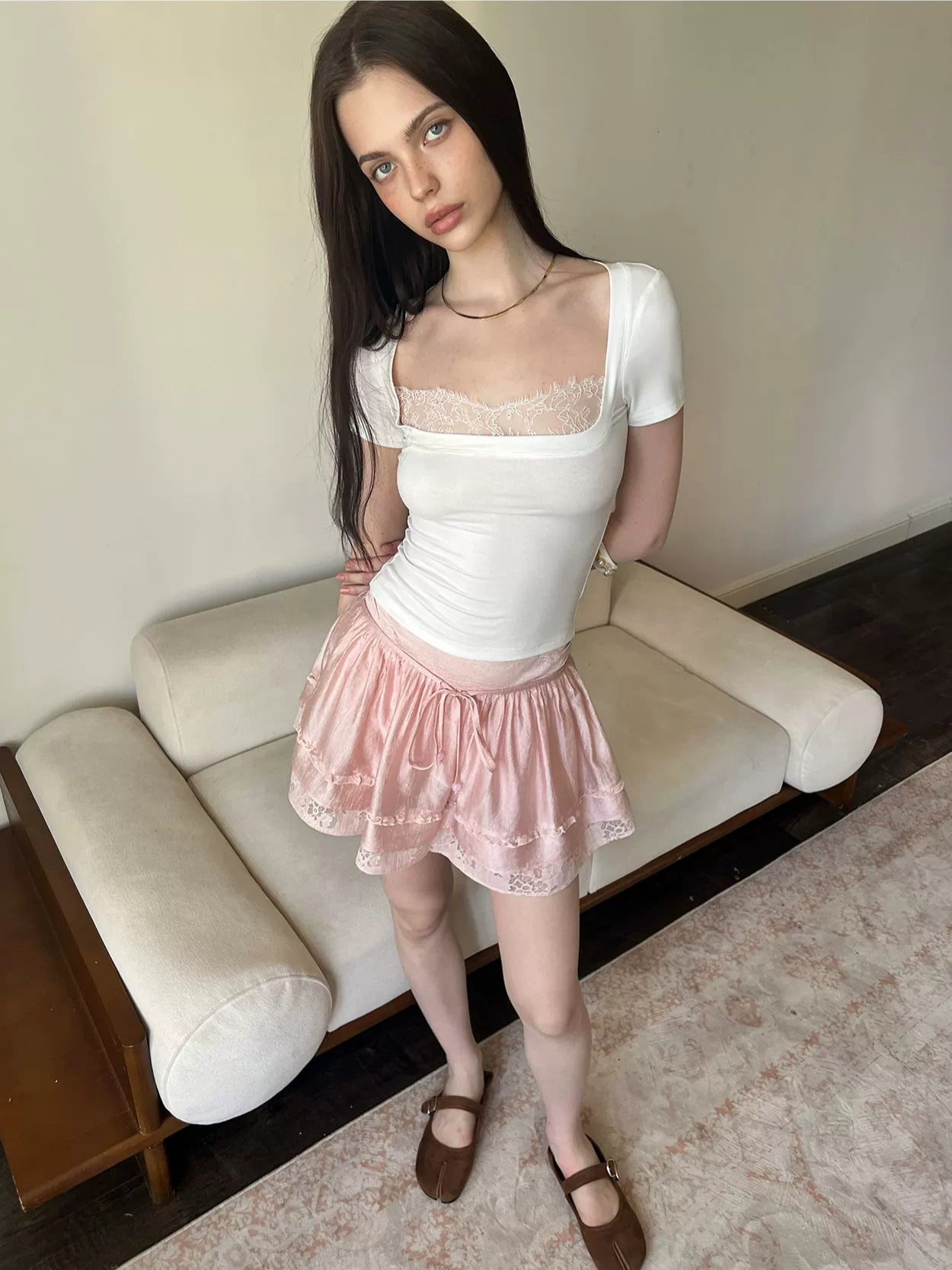 Lace Panel Square Tee