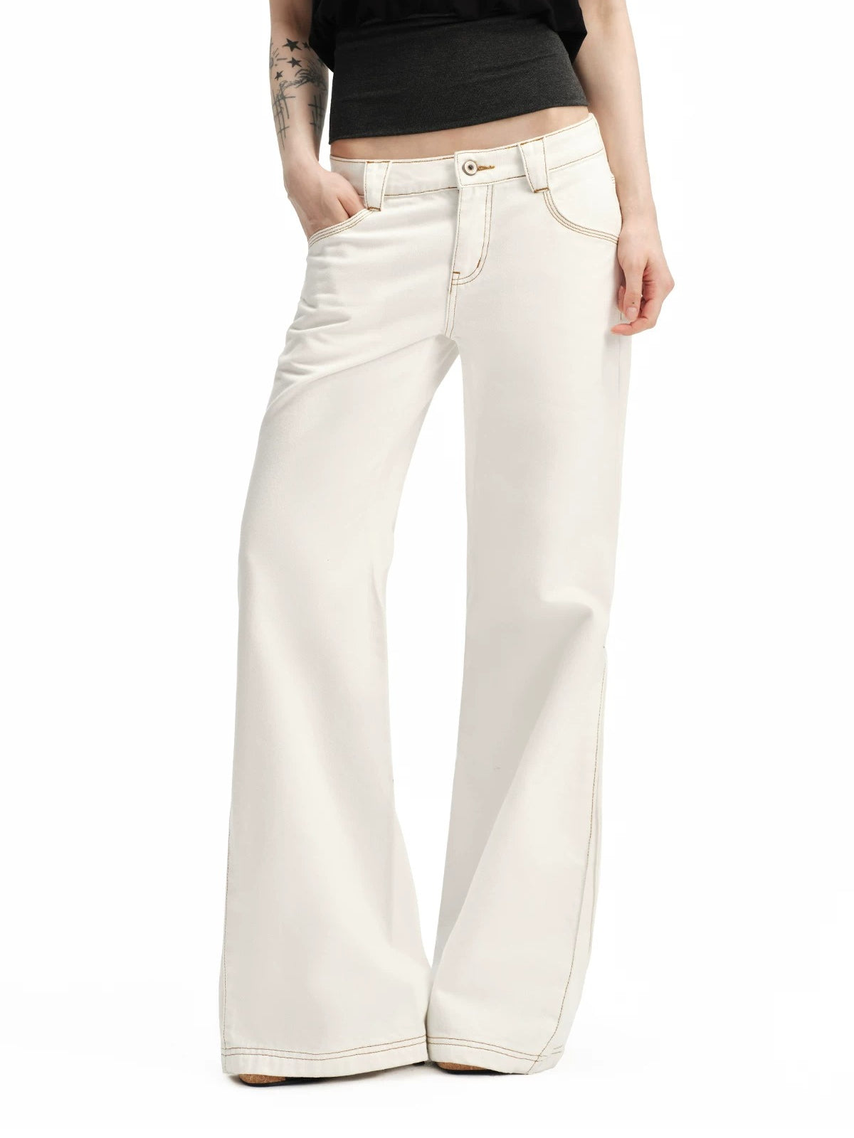 Contrast Flare Jeans