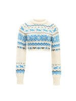 Vintage Jacquard Off-Shoulder Fair Isle Sweater