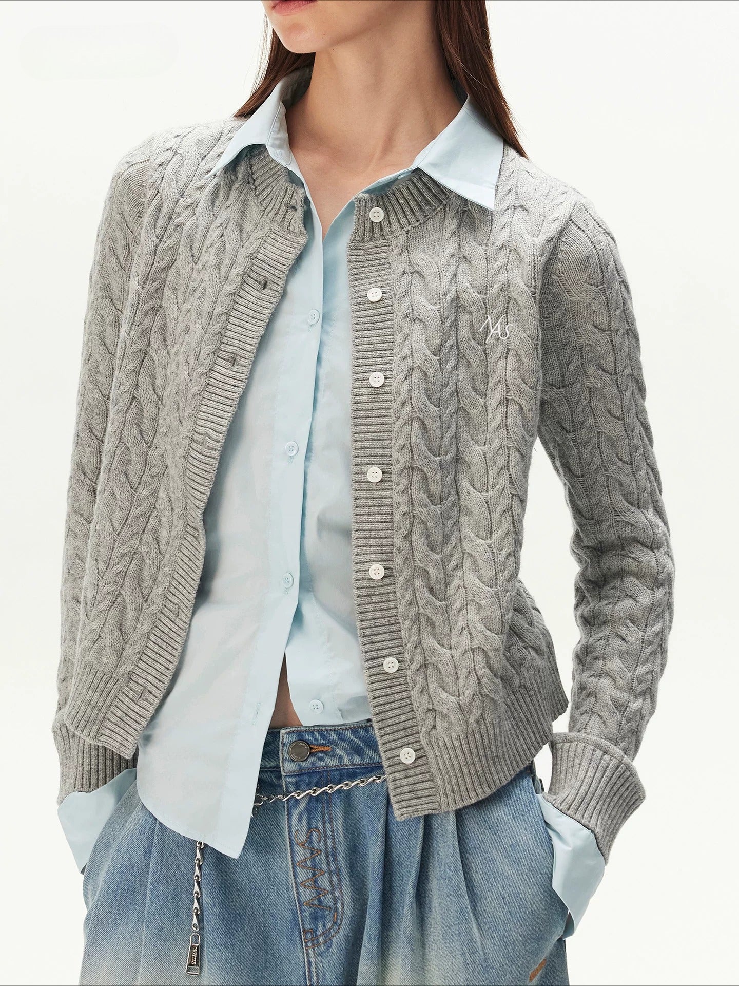 Cloud Wool Patchwork Cardigan