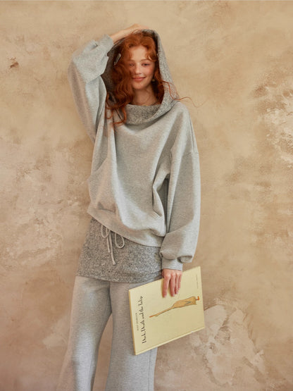 Off-Shoulder Sweatshirt Flared Pants Set