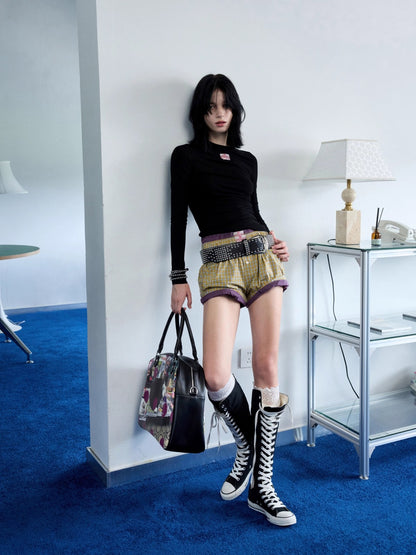 Striped Cotton Lounge Shorts