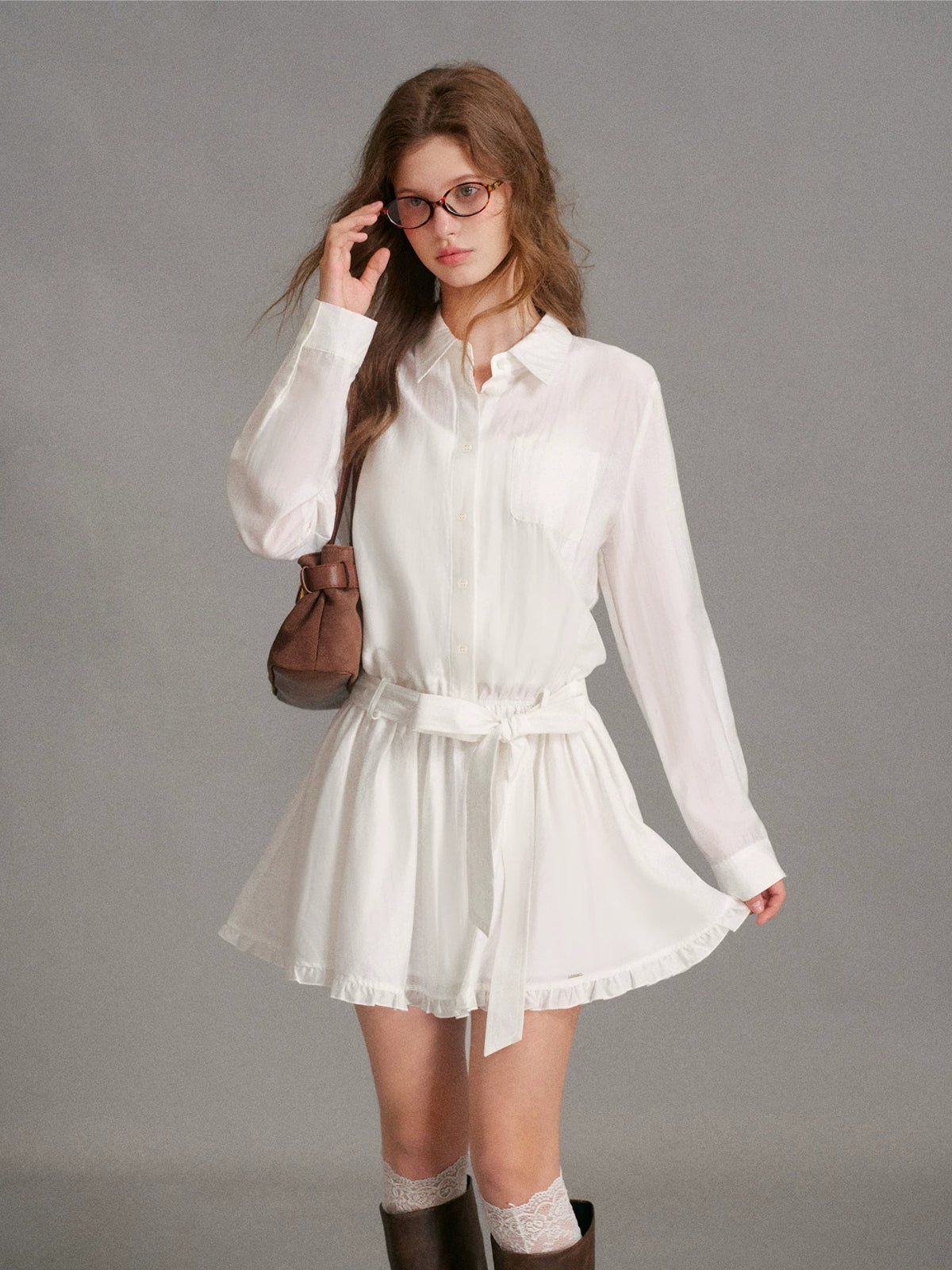 Ruffle Waist Polo Dress
