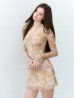 Deer Print Mesh Dress