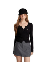 Lace Panel Ribbed Knit Sweater Top