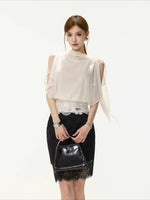Off Shoulder Chiffon Blouse