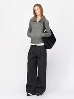 Vintage Wool Fur Collar Cardigan
