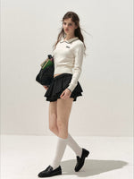 Floral Openwork Peter Pan Sweater