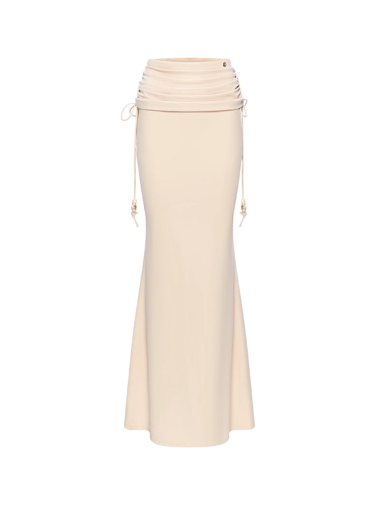 One-shoulder Fishbone Top &amp; Skirt Set