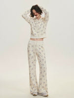 Floral Waffle Hoodie & Pants Set