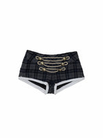 Vintage Plaid Napoleon Wool Shorts