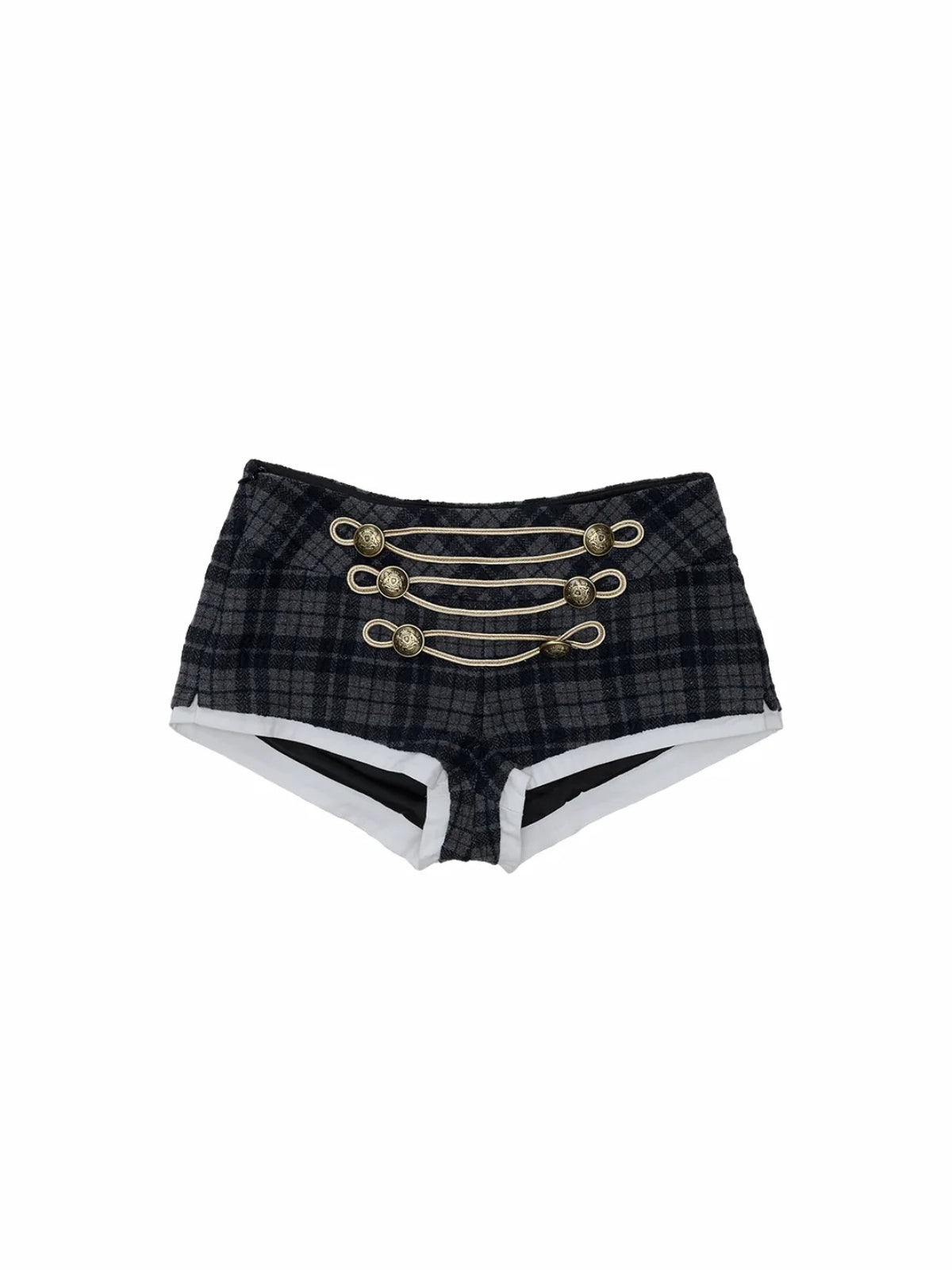 Vintage Plaid Napoleon Wool Shorts