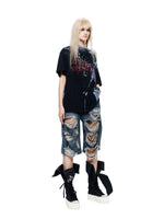 Grunge Distressed Bermuda Shorts