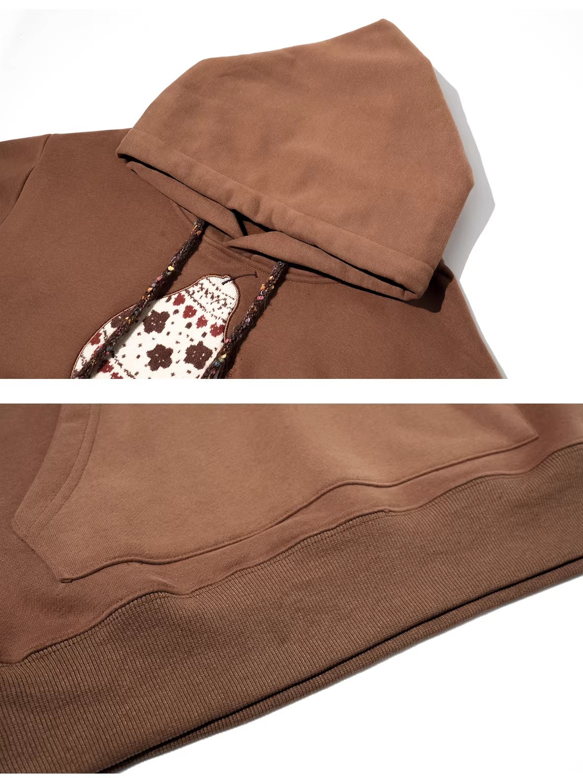 Fair Isle Knit Pear-patterned Hoodie