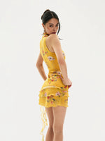 Mandarin Collar Floral Qipao Mini Dress