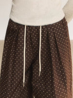 Vintage Polka Dot Straight-Leg Pants