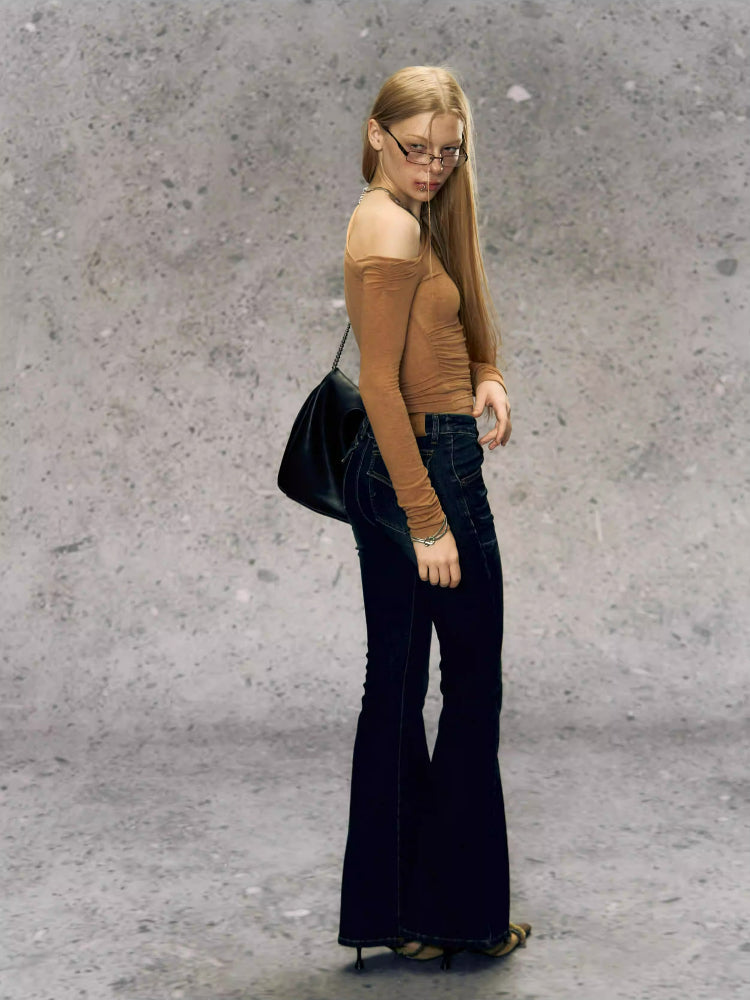 Skins Asymmetric One-Shoulder Knit Top