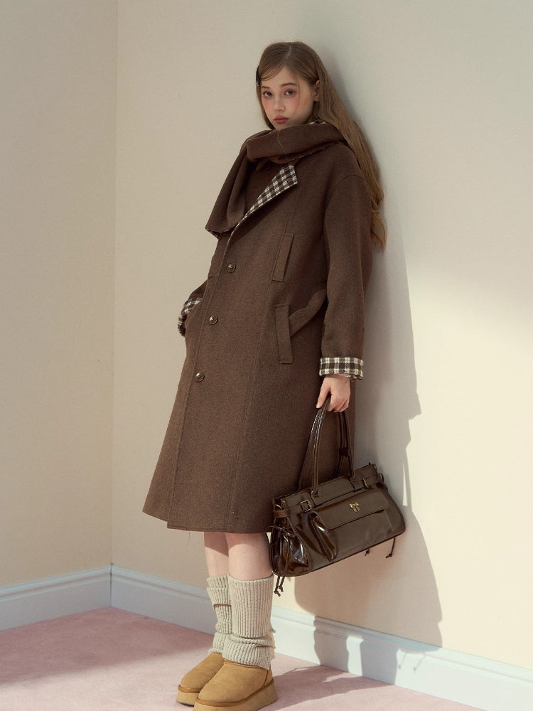 Pink &amp; Brown "Berlin Avenue" Plaid Coat