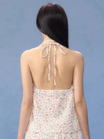 Floral Halter Tie Camisole & Skirt Set