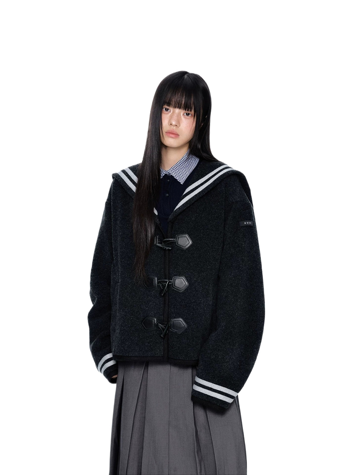 Navy Collar Toggle Jacket