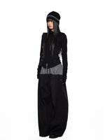 Plaid Drawstring Wide Leg Pants