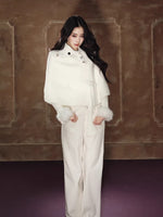 Detachable Faux-Fur Henry Neck Knit Set